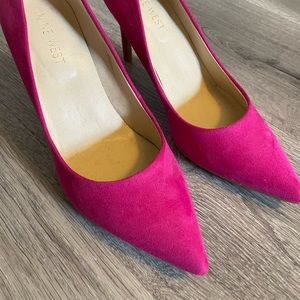 Fuchsia/bright pink heels. Nine West. 3 inch heel. Never worn.